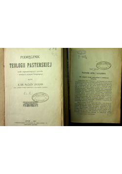 Podręcznik teologii pasterskiej 2 części 1917 r.