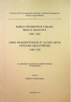 Księga proskrypcji i skarg miasta Krakowa