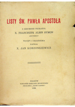 Listy św Pawła Apostoła 1929r