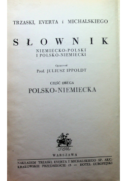Słownik niemiecko polski i polsko niemiecki Część II Polsko niemiecka