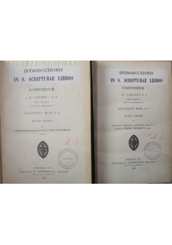Introductionis in s. scripturae libros Tom I i II 1929 r.