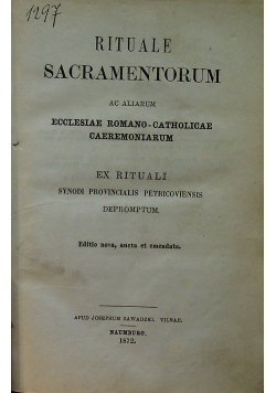 Rituale Sacramentorum 1872 r.