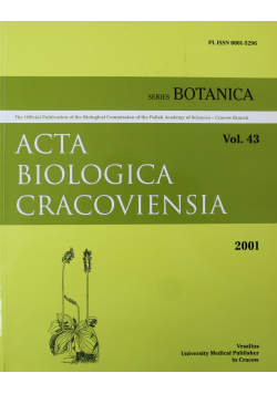 Acta Biologica Cracoviensia Vol 43