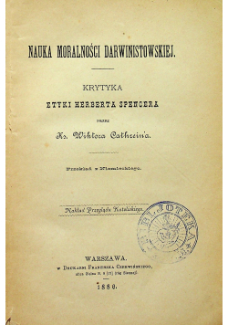 Nauka moralności Darwinistowskiej 1886 r.