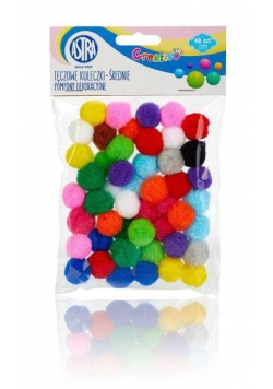 Pompony dekoracyjne 20mm - Tęczowe kuleczki ASTRA
