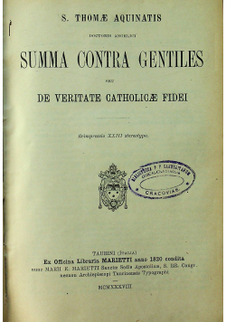 Summa contra gentiles 1938 r