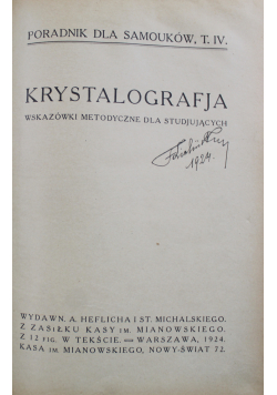 Krystalografja  1924 r.