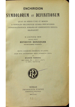 Enchiridion Symbolorum et Definitionum 1909r.