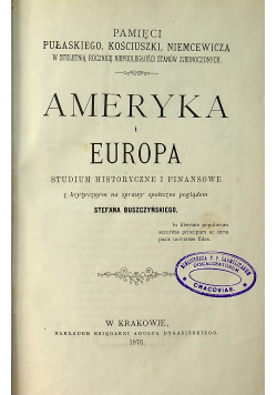 Ameryka i Europa Cz I i II 1876 r.