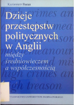 Dzieje Przestępstw politycznych w Anglii