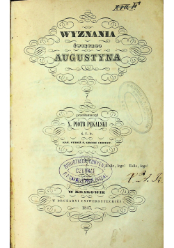 Wyznania świętego Augusta 1847 r.