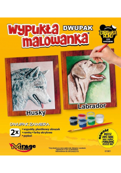 Wypukła malowanka Psy - Husky + Lablador