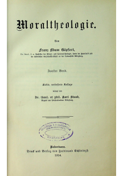 Gopfert Moral Theologie zweiter band 1914 r