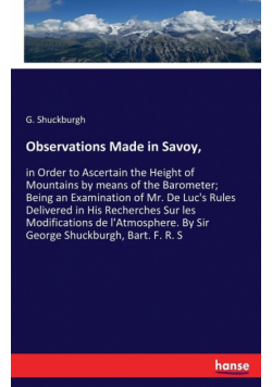 Observations Made in Savoy,