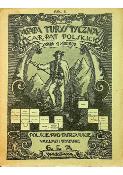 Mapa turystyczna Karpat Polskich Ark 4 1928 r.