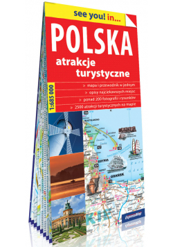 Polska Atrakcje turystyczne papierowa mapa samochodowa 1:685 000