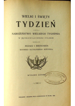 Wielki tydzień Wielkanoc 1908r