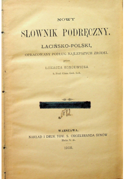 Słownik podręczny 1908r