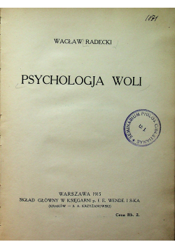 Psychologja woli 1915 r