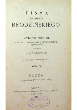 Brodzińskiego Pisma 1873 r.