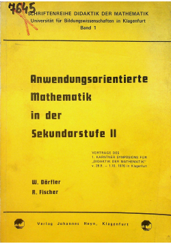 Anwendungsorientiere Mathematik in der Sekundarstufe II