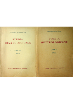 Studia muzykologiczne 2 tomy