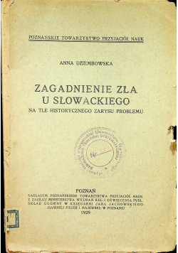 Zagadnienie zła u Słowackiego 1929 r