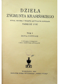 Dzieła Zygmunta Krasińskiego  1934 r.