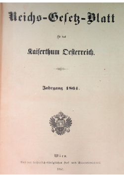 Reichs gesetz blatt, 1861 r.