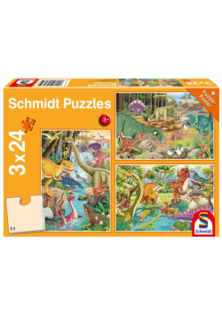 Puzzle 3x24 Dinozaury