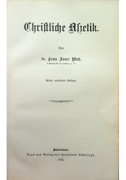 Chriftliche aszetik 1913 r.