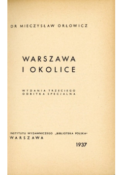 Warszawa i okolice 1937 r.
