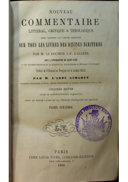Nouveau commentaire Tome sixieme 1868r
