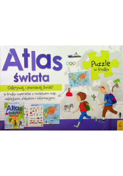 Atlas Świata  + Plakat z mapą + Puzzle