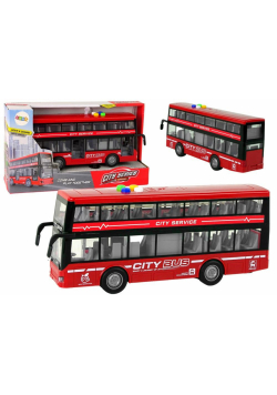 Autobus piętrowy z napędem frykcyjnym 1:16 czerwon