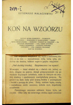 Koń na wzgórzu 1921 r.