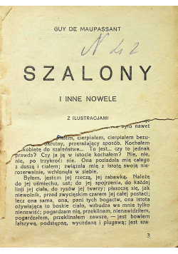 Szalony i inne nowele 1925 r.
