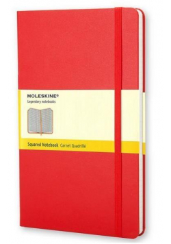 Notes Classic 13x21 tw. kratka- czerwony MOLESKINE