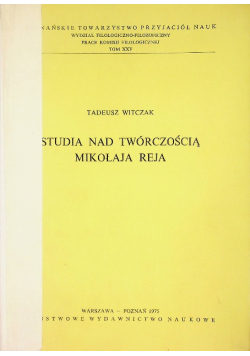 Studia nad twórczością Mikołaja Reja