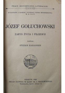 Józef Gołuchowski zarys życia i filozofji 1924 r.