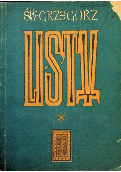 Grzegorz Wielki Listy Tom I