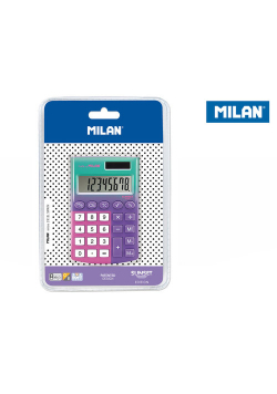 Kalkulator kieszonkowy MILAN POCKET SUNSET zielono - fioletowo - różowy