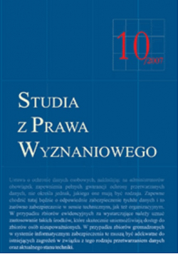 Studia z Prawa Wyznaniowego Nr 10