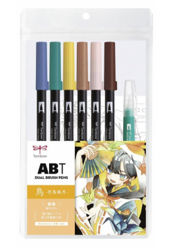 Zestaw Manga Bird 6 x ABT + wodny pędzel