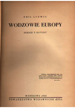 Wodzowie Europy 1935 r.