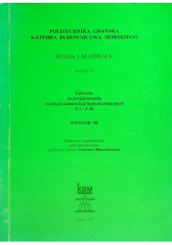 Zalecenia do projektowania morskich konstrukcji hydrotechnicznych
