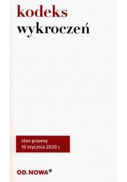 Kodeks wykroczeń styczeń 2020