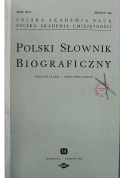 Polski Słownik Biograficzny Tom  XL/1 zeszyt 164