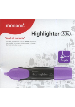 Zakreślacz Monami 604 fioletowy 12 sztuk