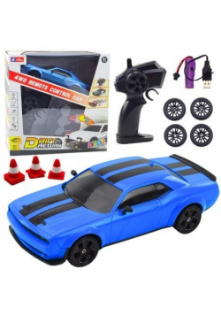 Auto sportowe RC z wymiennymi kołami niebieskie